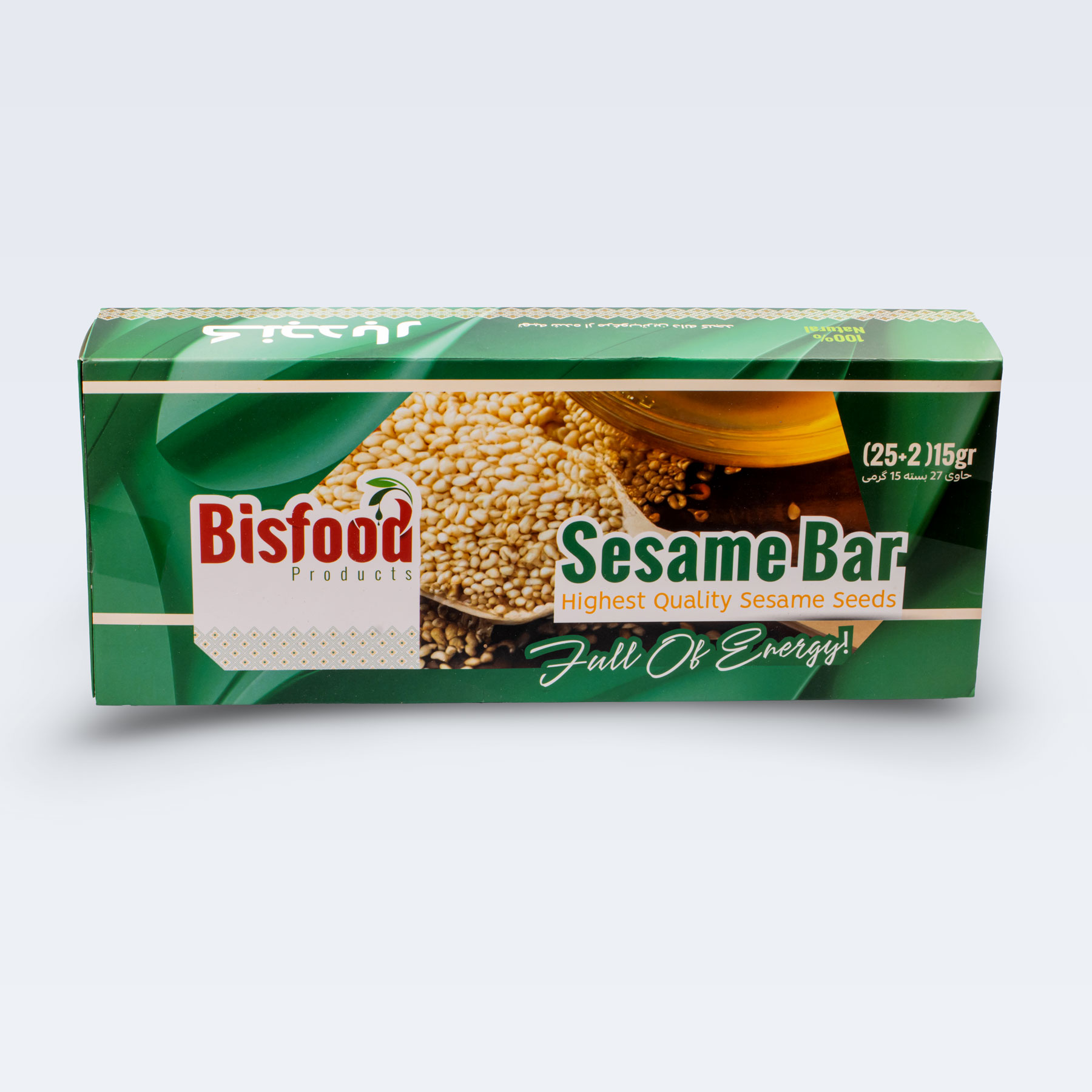کنجدبار 15 گرمی 2+25 عددی بیسفود